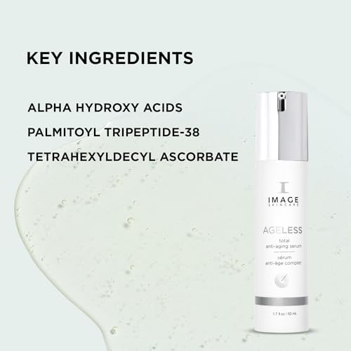 IMAGE Skincare, AGELESS Total Serum, AHA Face Serum with Peptides to Firm, Hydrate, Smooth Wrinkles and Even Tone, 50 mL