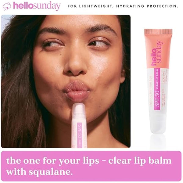 Hello Sunday The Everyday Essentials Bestsellers Kit | SPF Protection for Face, Lips & Hands with Hyaluronic Acid & Vitamin C