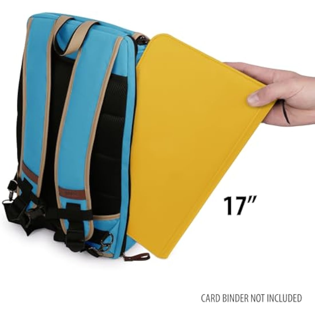 ENHANCE Designer Edition Trading Card Backpack - MTG Deck Bag Card Binder Space, TCG Deck Box Storage, Playmat Holder - Compatible with Magic the Gathering, Pokemon, Lorcana (Canvas Look - Blue)