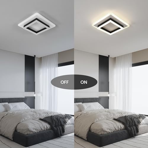 DELIPOP Ceiling Light Modern, 30W Square LED Ceiling Lamp, Acrylic Ceiling Lights for Living Room Kitchen Bedroom Hallway, Natural Light 4500K, Dia 30cm