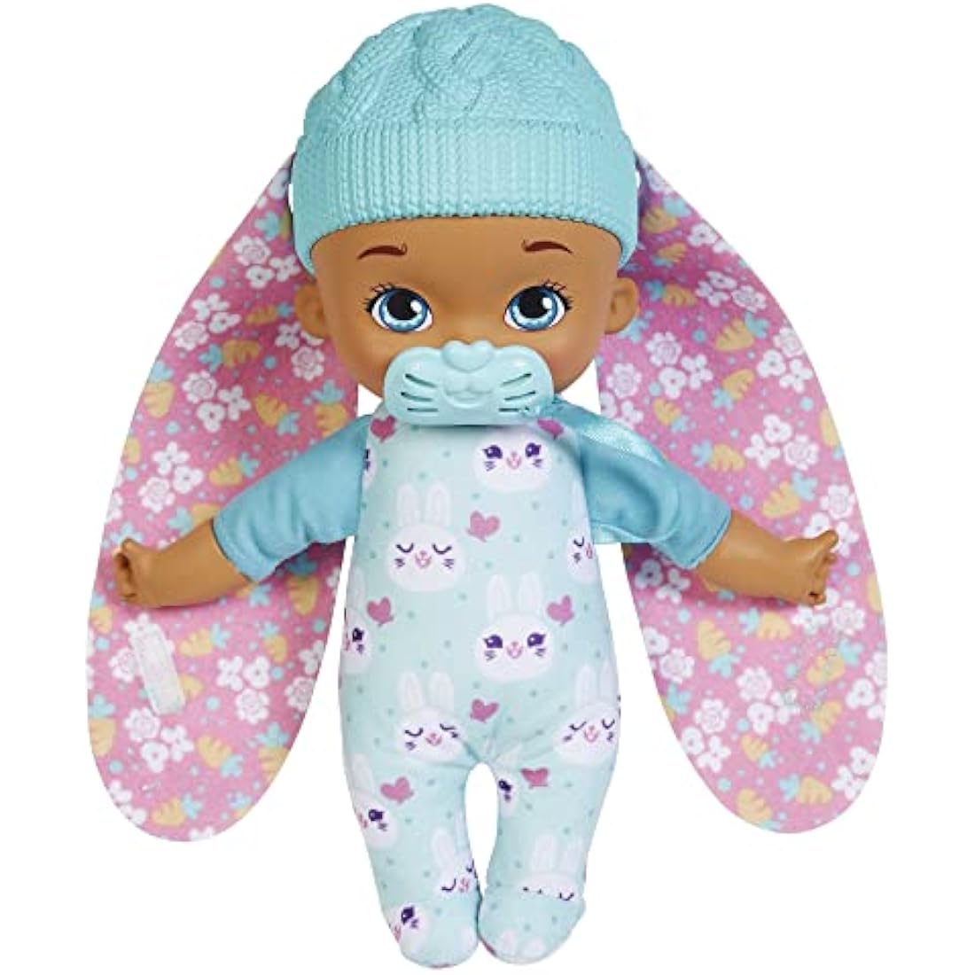 My Garden Baby My First Little Bunny Baby Doll (~9-in), Soft Body with Plush Ears, Blue, Great Gift for Kids 18mo+