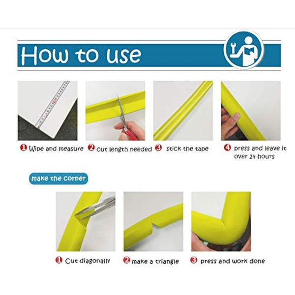 M2cbridge L Shape Extra Thick Furniture Table Edge Protectors Foam Baby Safety Bumper Guard (Off White(4m Edge + 4 Corners))