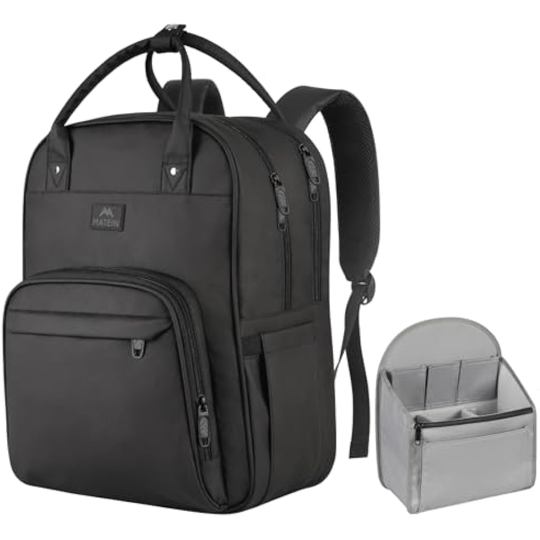 MATEIN Nurse Bag for Work Backpack Womens,Work Bags for Women 15.6 inch Medical Bag with Waterproof Padded Medical Versatile Tote for Clinical,College, Includes Removable Organizer,Black