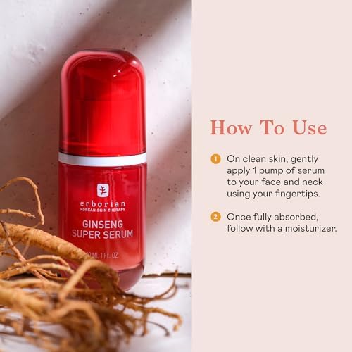 Erborian - Ginseng, Yuza, Red Pepper, Bamboo Super Serum - Facial Care, Hyaluronic Acid, Energizes, Radiance, Replumps, Vitamin C - Long Lasting Intense Hydration - 30 ml