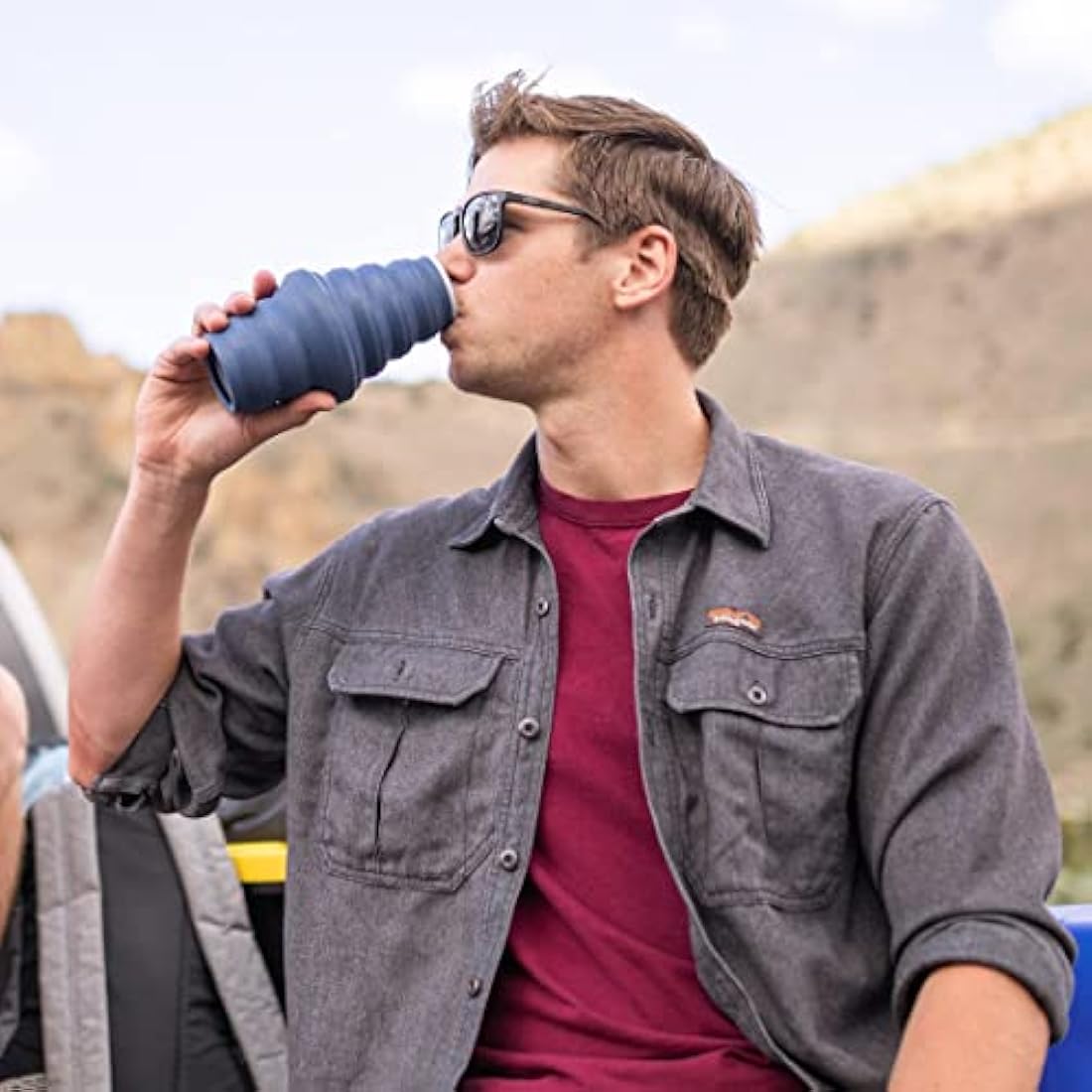 HYDAWAY Collapsible Water Bottle - 25oz I Reusable Water Bottle with Flip Top Lid for Travel, Hiking, Backpacking I Portable & Leakproof, Food-Grade Silicone, BPA Free, Collapses to 1.5”