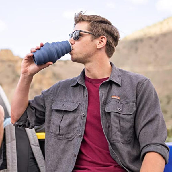 HYDAWAY Collapsible Water Bottle - 25oz I Reusable Water Bottle with Flip Top Lid for Travel, Hiking, Backpacking I Portable & Leakproof, Food-Grade Silicone, BPA Free, Collapses to 1.5”