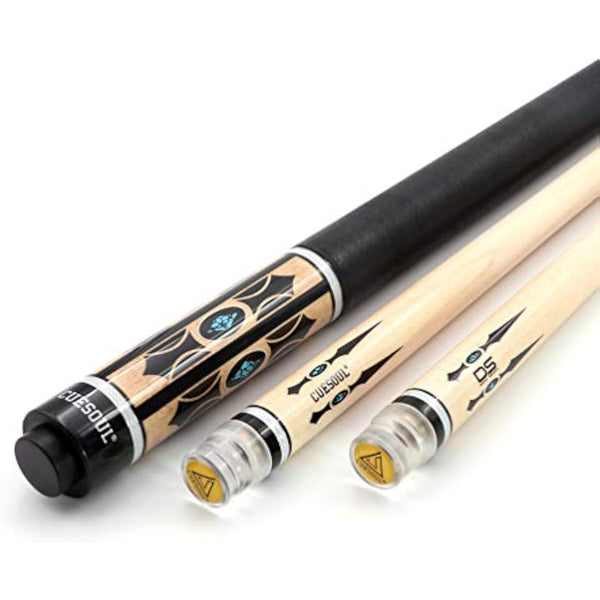 CUESOUL 58 Inches 19oz Joint Pool Cue Stick Billiards Premium Canadian Maple Pool Cue, Multi-layered Tip, 11.5/12.75mm Billiards Pool Cue Set Accessories