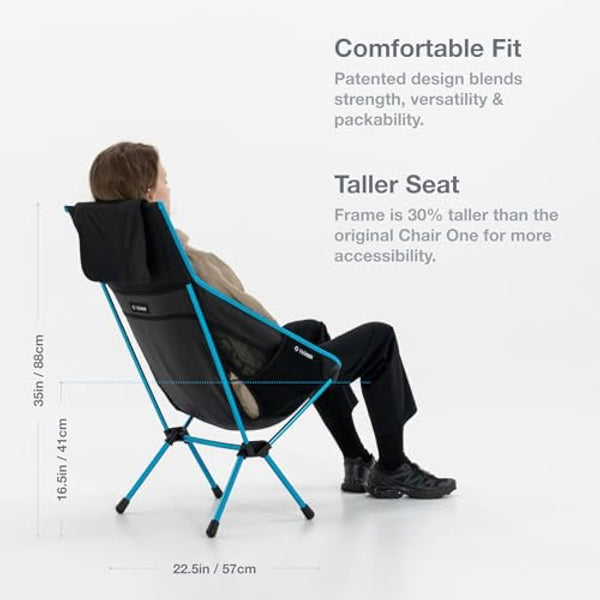 Helinox Chair One Highback (re) High-Performance Camping Chair, Blue Block