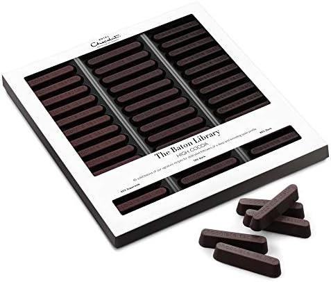Hotel Chocolat Dark Chocolate Baton Library - 45 High-Cacao Chocolates, 365g - Chocolate Box - Suitable for Vegetarians - Gifts For Birthday, Thank You, Congratulations, Anniversary