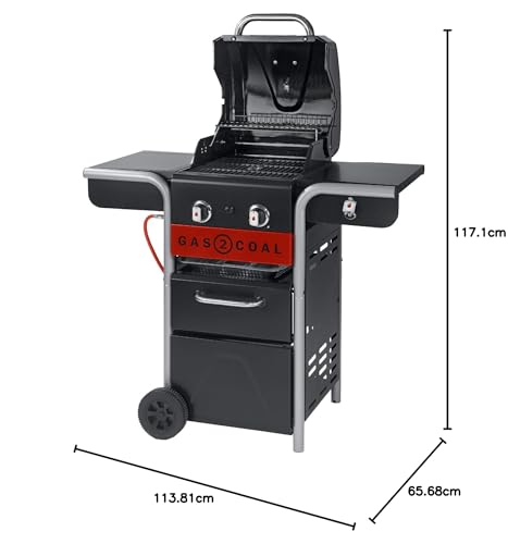 Char-Broil Gas2Coal 440 Hybrid Grill Gas Barbecue, Black