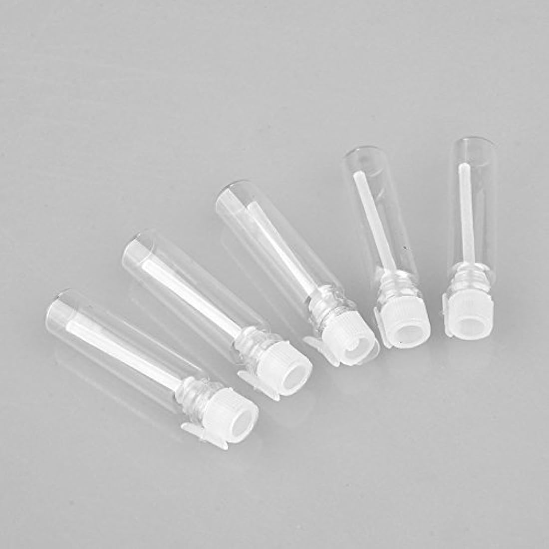 Enslz 100Pcs Mini Sample Cute Glass Travel Oil Perfume Bottle with Drop& Vials Empty Sample Bottle for Essential Oils Aromatherapy… (1ml)