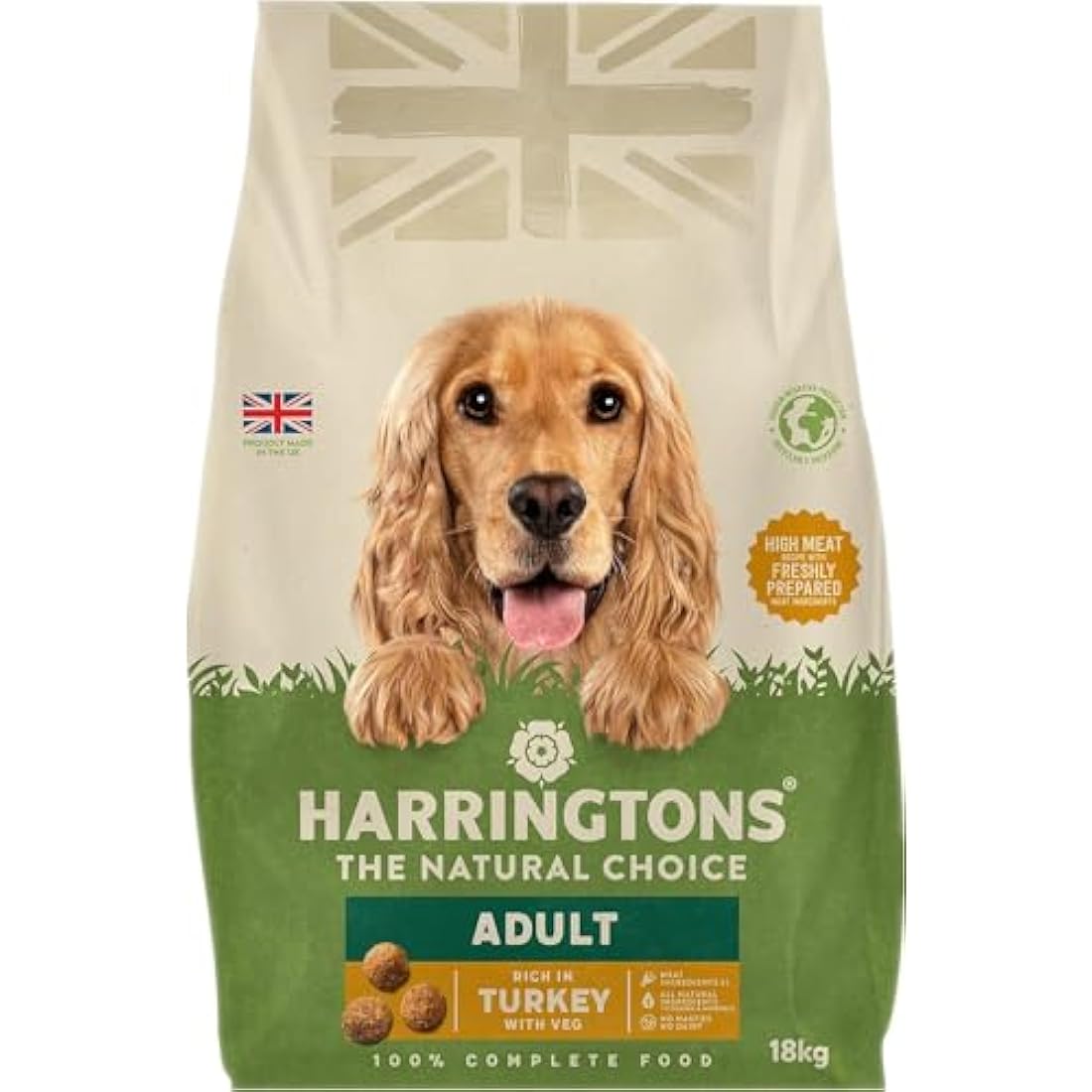 Harringtons Complete Dry Adult Dog Food Turkey & Veg 18 kg - Made with All Natural Ingredients