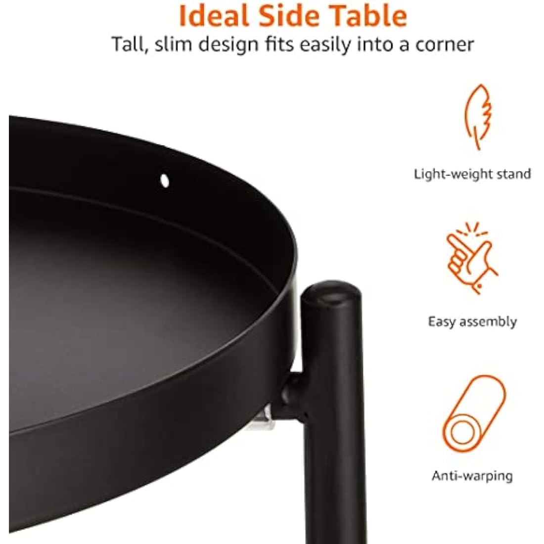 Amazon Basics Round Plant Stand made from Coated Steel for Indoor and Outdoor use, Black