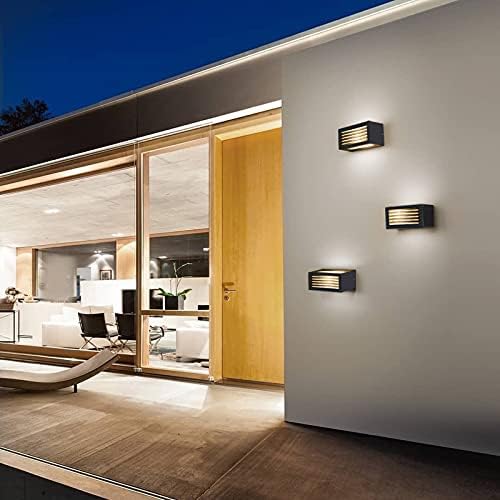 HLFVLITE Outdoor Wall Light, Aluminum Outside Wall Lamp Up & Down Modern Exterior Wall Sconce, IP54 Waterproof, Anthracite Grey