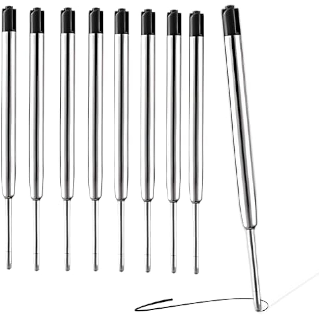 20 x Parker Pen Refills Black Ink, 9.9cm Long Black Jotter Refill Compatible with Parker Ballpoint Pens, Medium Size 0.7 Nib (20)