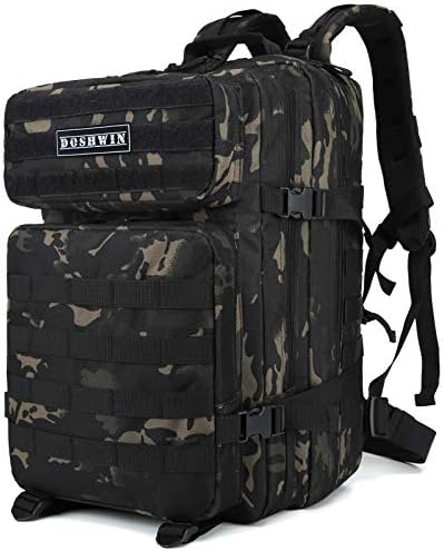 Doshwin 40L Military Backpack Tactical Army Assault Pack Molle Camo Rucksack for Camping Trekking Travel Hiking
