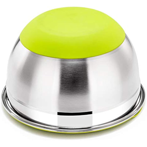 HaWare Mixing Bowls Set of 6, 100% Stainless Steel Nesting Bowls Set with Lids, Mirror Finish & Silicone Bottom, (Bright Colors), Heavy Duty & Dishwasher Safe - 4.5/3/2.5/1.5/1.2/0.7QT