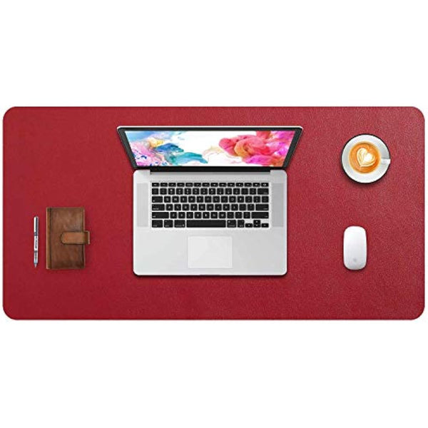 Desk Pad Large, DOBAOJIA Desk Mat, Laptop Mat, Writing Pad, Desk Blotter, Extended Mouse Mat, Large Mouse Pad for Office/Home, PU Leather Waterproof +Suede Non-Slip 27.5" X 13.8" (Wine Red)