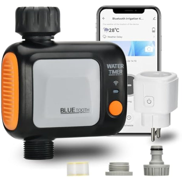 Johgee WiFi Water Timer, Smart Irrigation Sprinkler Timer with WiFi Hub, Hose Timer with Rain Delay for Garden Lawn, Garden Watering System with APP Control/Automatic/Manual, Work with Alexa