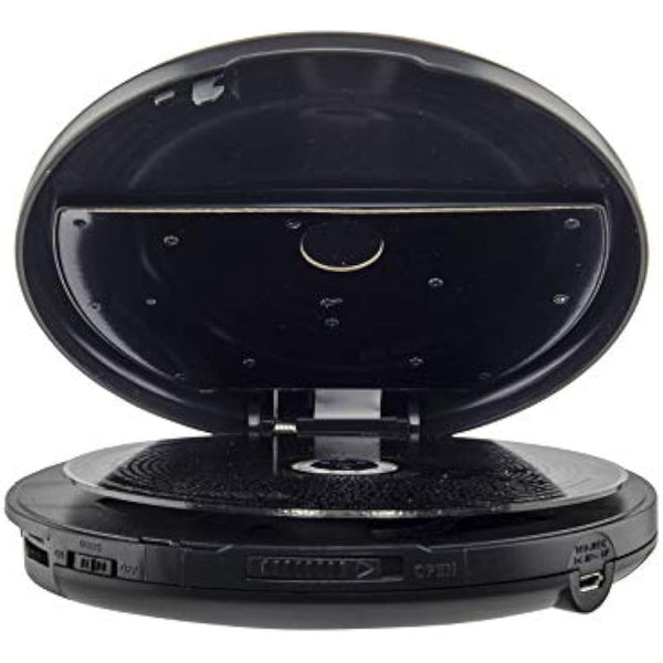 groov e RETRO Radio CD Player - Personal FM Radio with CD-R, CD-RW, & MP3 Music Playback - Anti-Skip Protection, Programmable Tracks - Earphones Included - Micro-USB or Battery Powered - Black