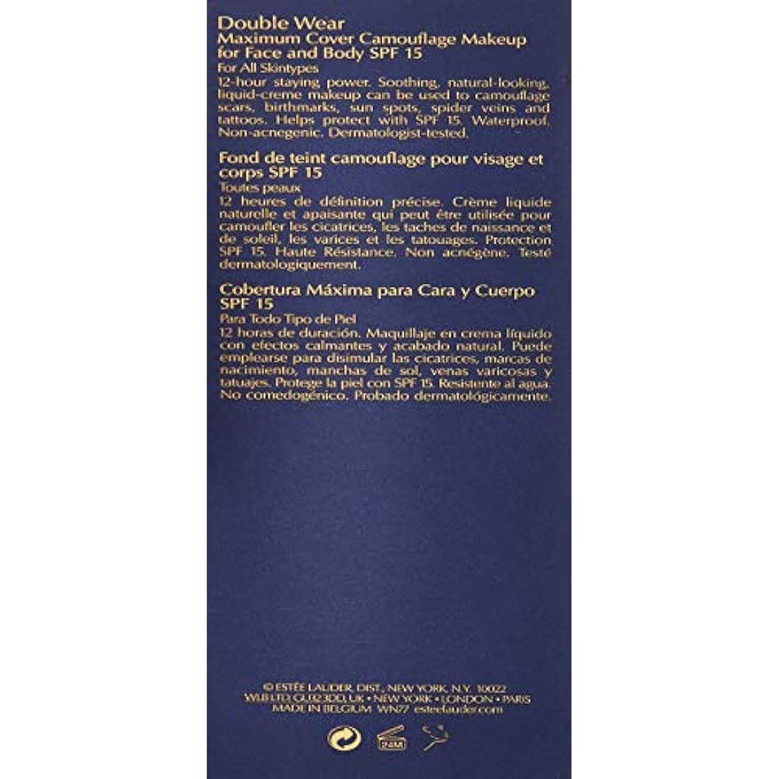 Estee Lauder Double Wear Maximum Cover Camouflage Foundation for Face and Body SPF 15 1N1 Ivory Nude 30 ml