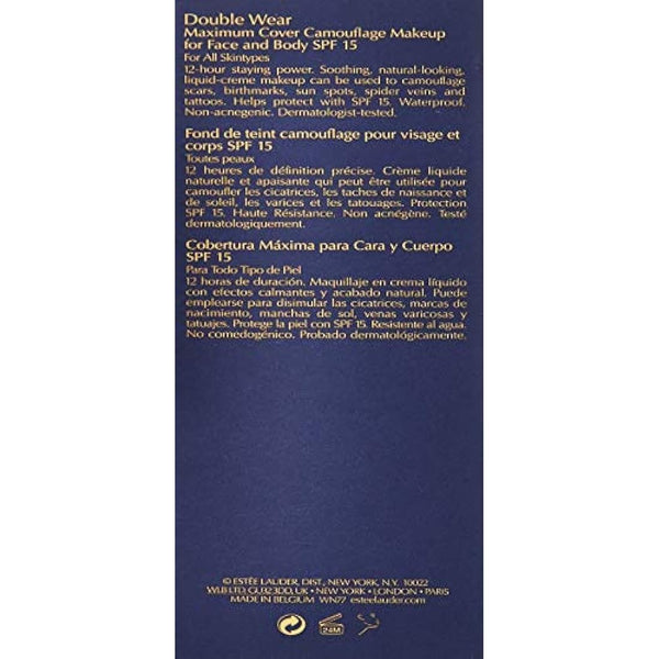 Estee Lauder Double Wear Maximum Cover Camouflage Foundation for Face and Body SPF 15 1N1 Ivory Nude 30 ml