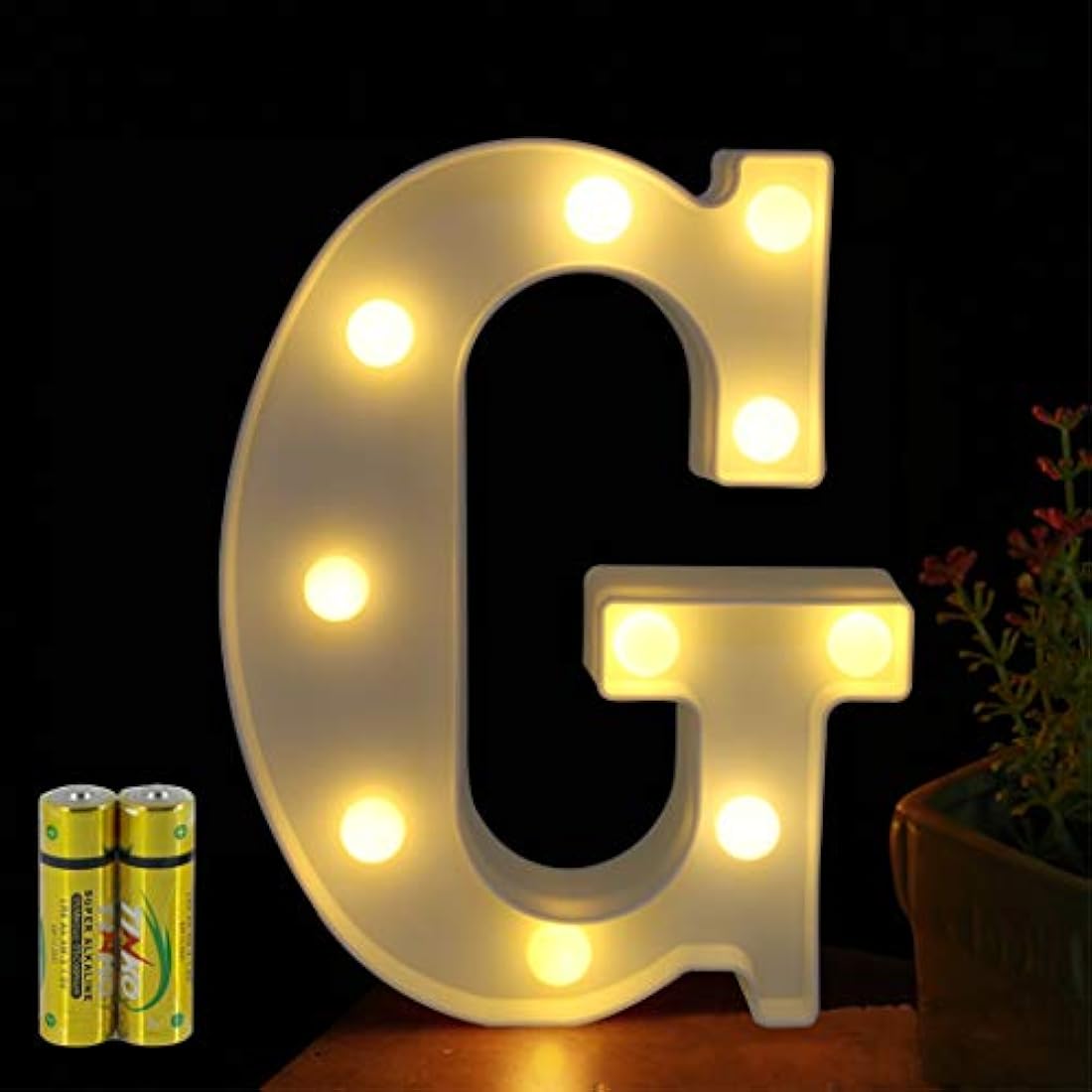 HONPHIER® Letter Lights Decorative LED Alphabet Lights Marquee Decoration Light Up Sign Night Light Battery Operated for Birthday Party Wedding Receptions Holiday Bar Home Bedroom Bath Bar Decor (G)