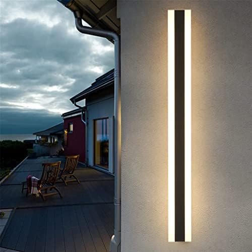 LED Long Wall Lamp Villa Wall Lamp Villa Porch Wall Lamp Outdoor IP65 Waterproof Wall Lights Black Long Light Bar Aluminum Outdoor Wall Lamp Acrylic Warm Light Garden Light-125CM,Warmes Licht