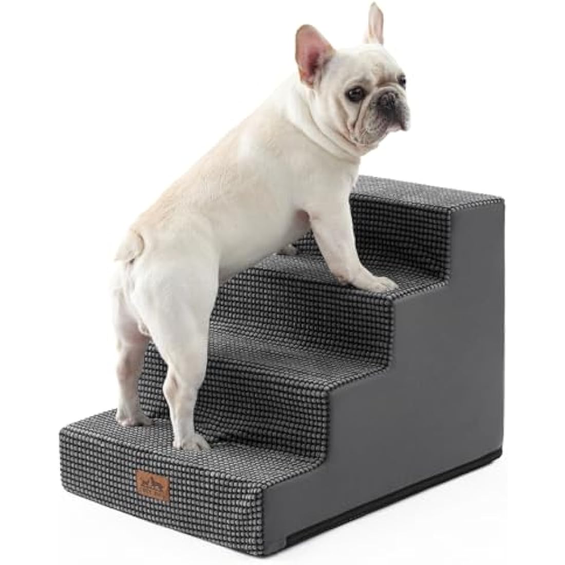 COZY KISS Dog Stairs for Small Dogs, 4 Tier Wider Pet Stairs for Bed Sofa Car, 45cm H Non-Slip Dog Steps for Old Cats, Puppy, Small Medium Dogs, 60x45x45 cm, 4 Tiers, Dark Grey