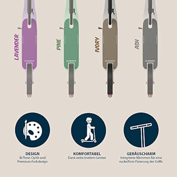 HUDORA BigWheel 205 Advanced Scooter - Comfortable aluminium scooter for up to 100kg - Height-adjustable & foldable kick scooter - Kick scooter for children/teenagers & adults