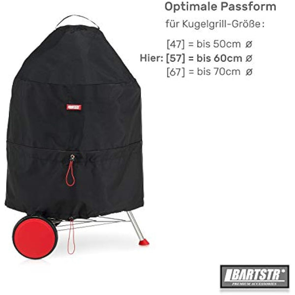 BARTSTR Barbecue Covers for 57cm Compact Weber Kettle/Bar-B-Kettle/Classic Kettle/Original Kettle E-5710, BBQ Covers Waterproof 600D Oxford Heavy Duty Large, Breathable UV- & Water-resistant