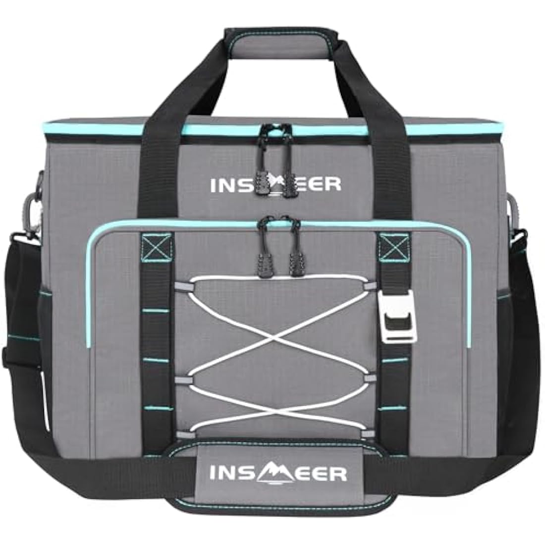 INSMEER Large Cooler Bag, 55L / 90 Cans Insulated Leakproof Cool Bag, Collapsible XXL Large Capacity Picnic Bag with Bottle Opener, for Camping, Beach, Shopping, Picnic, Outdoor