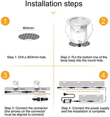 INDARUN RGB Led Decking Lights 0.5W Waterproof IP67 Ø30MM + WiFi Controller - Lighting for Terrace/Patio/Path/Wall/Garden/Decoration, 30 Packs