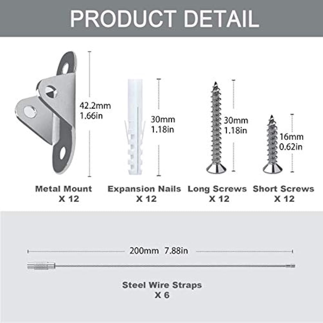 Furniture Straps (6packs), Baby Proofing Metal Anti-Tip Furniture Straps kit for Baby Proofing & Pet Protecting, Anti-Shedding, Secure Bookshelf, Cabinet, Dresser