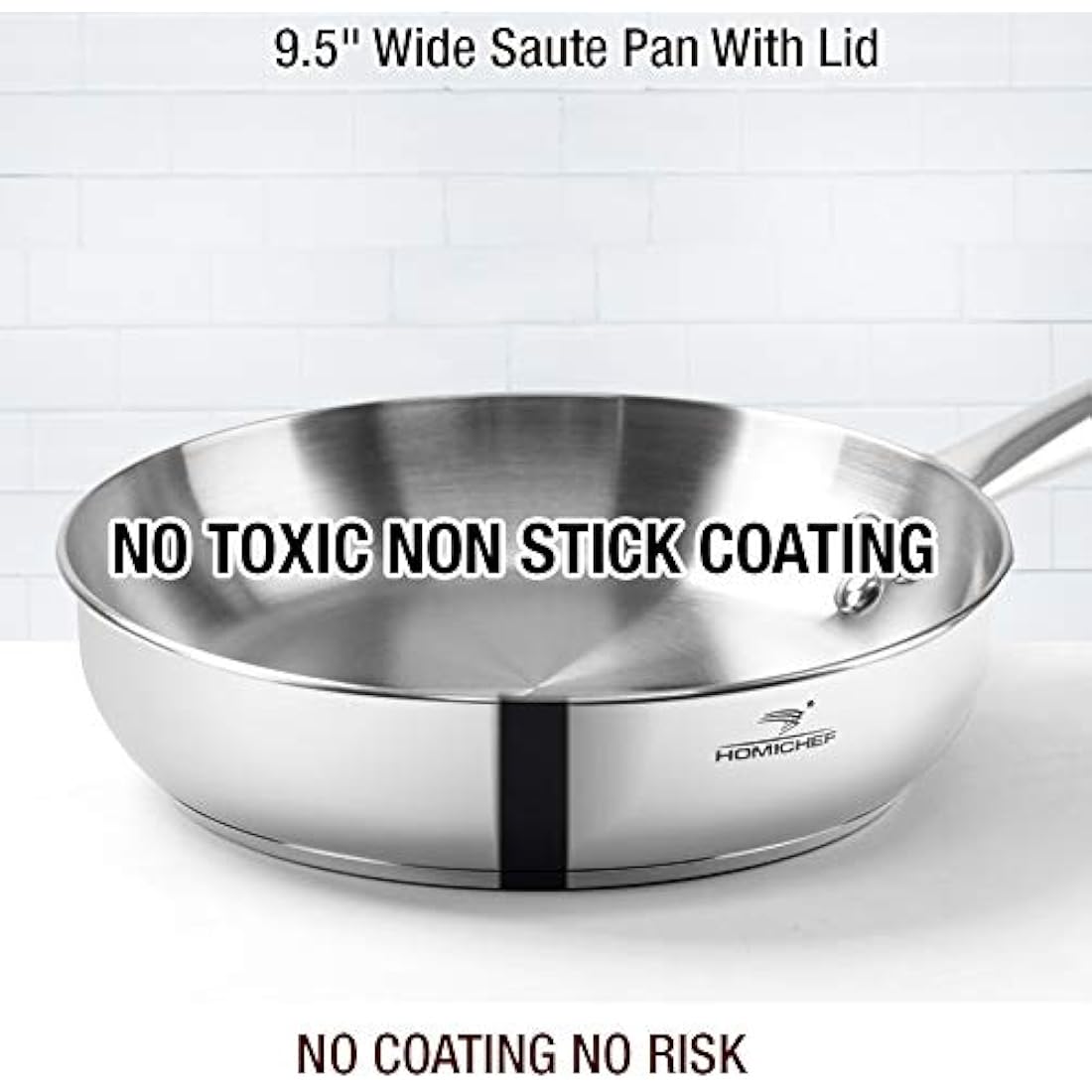 HOMICHEF 14-Piece Nickel Free Stainless Steel Cookware Set - Nickel Free Non-Toxic Stainless Steel Pots and Pans Set - Healthy Induction Cookware