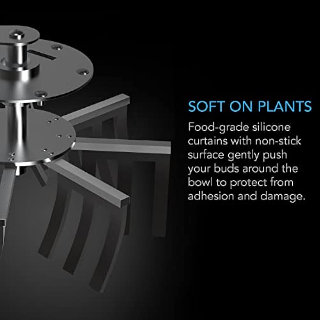 AC Infinity Bud Leaf Bowl Trimmer 48cm Clear Visibility Dome with Sharp Stainless Steel Blades, for Twist Spin Cutting Leaves, Buds, Flowers, Hydroponics Plants, 19-Inch