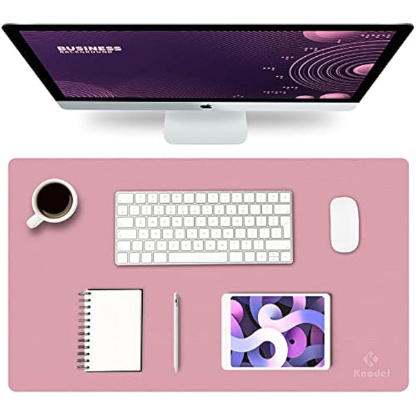 K KNODEL Small Office Leather Desk Mat, Mouse and Keyboard Pad, Computer and Laptop Mat, Desktop Protector and Cover, Writing Pad and Blotter (60x35cm, Purple)