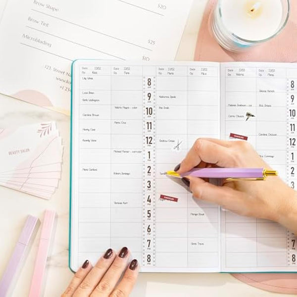 GoGirl Salon Appointment Book – Reservation Book for Beauty Salons, Spas, Hair Stylists, Estheticians – Appt Booking Planner, 18x25.5cm (Turquoise)