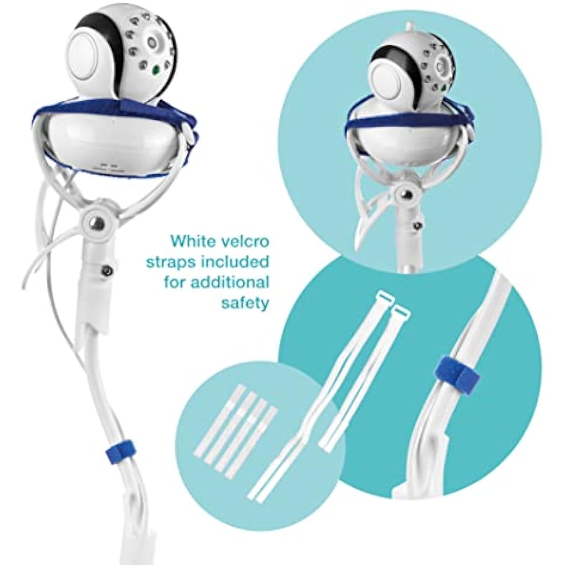 Flexi Twist | Universal Baby Monitor Holder | Secure with Straps & Clamp to Furniture | No Drilling Required | Flexible Baby Camera Mount | Baby Monitor Shelf Parent