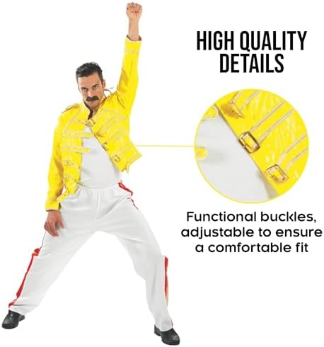 Fun Shack 80s Rock Costume for Men, 80s Fancy Dress Outfit, Retro 1980s Costume, Halloween Costumes Men