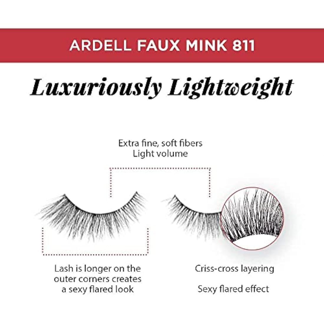 Ardell Faux Minx 811 False Lashes, Pack of 4
