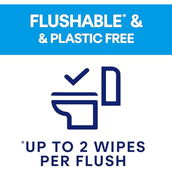 Andrex Ultimate Fresh Washlets, 12 Packs - Gentle, Biodegradable, Flushable Toilet Wipes for Everyday Hygiene, Use with Regular Toilet Roll for a Shower Fresh Clean