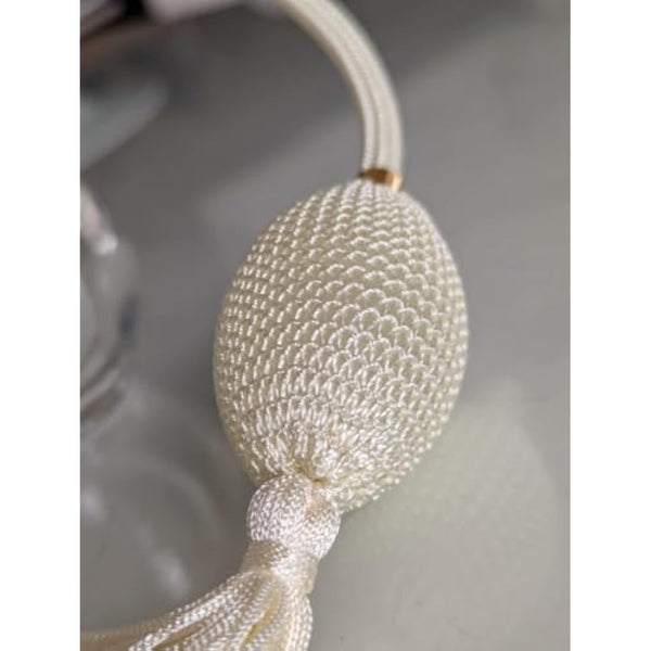 Ivory Tassel 78ml Classic Round Perfume Bottle Atomizer, Filling Funnel & Gift Box Included (GF)