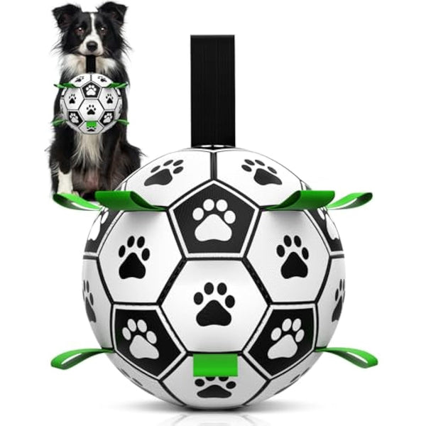 HETOO Interactive Dog Football Toys with Grab Tabs, Durable Dog Water Balls for Small Medium Breed, Indoor & Outdoor (6 Inch)