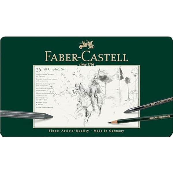 Faber-Castell Pitt Graphite 26-Piece Large Tin Professional Quality Set in a Metal Case