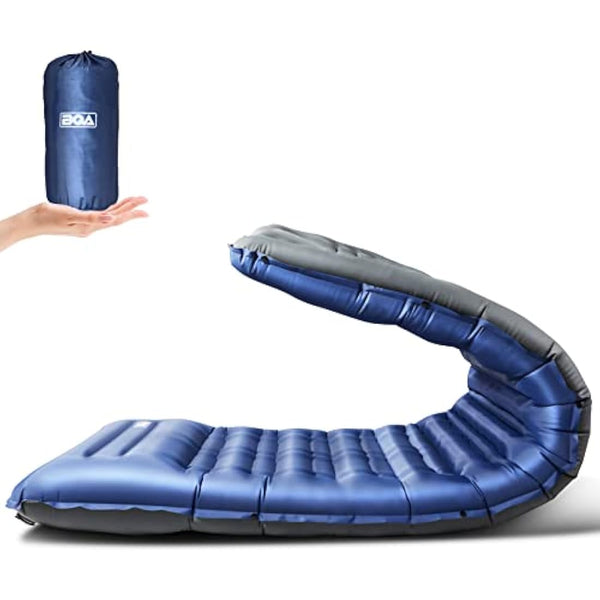 BQA Camping Sleeping Pad Inflatable Sleeping Mat with Pillow & Built-in Pump, Extra Thickness 10cm Compact Ultralight Waterproof Camping Air Mattress for Backpacking, Hiking, Tent, Traveling