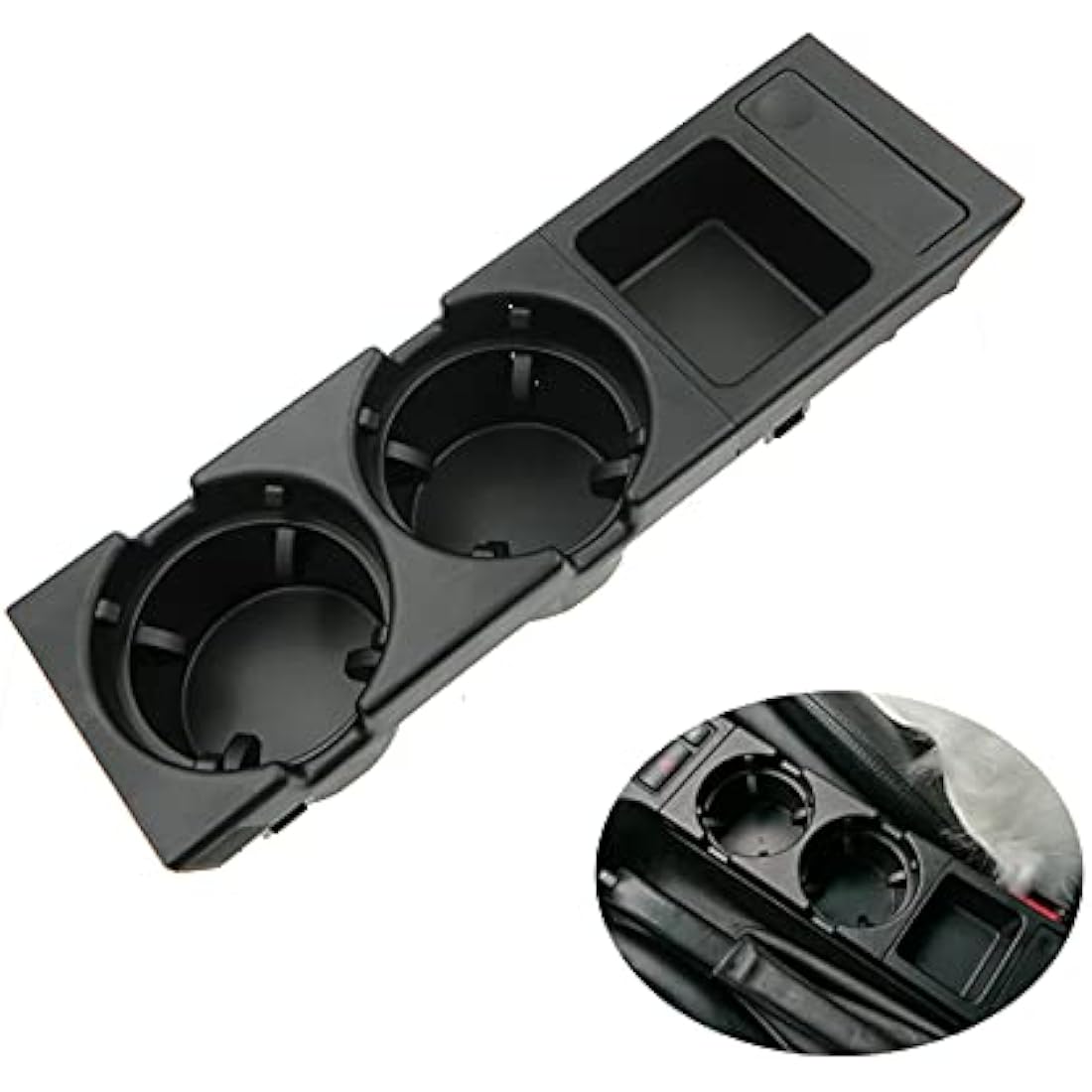 KASturboo E46 Cup Holder Black Plastic CUP HOLDER for BMW 3 SERIES 1998-2007 51168217953