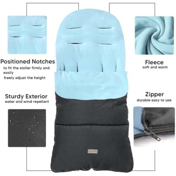CrocnFrog Universal Baby Bunting Footmuff - Cosy Toes Fit Toddler Foot Muff for Stroller,Buggy,Pushchair & Pram Footmuffs Comes with Warm and Soft Polar Fleece Water & Wind Proof to Protect Infant