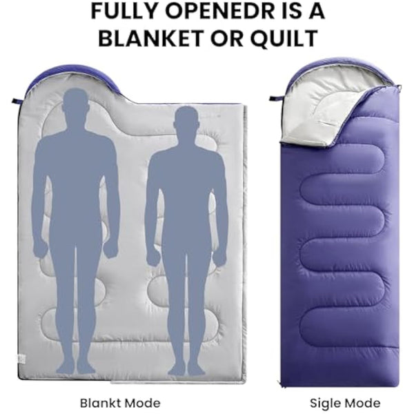 FARLAND Sleeping Bags 20 for Adults Teens Kids with Compression Sack Portable and Lightweight for 3-4 Season Camping, Hiking,Waterproof, Backpacking and Outdoors