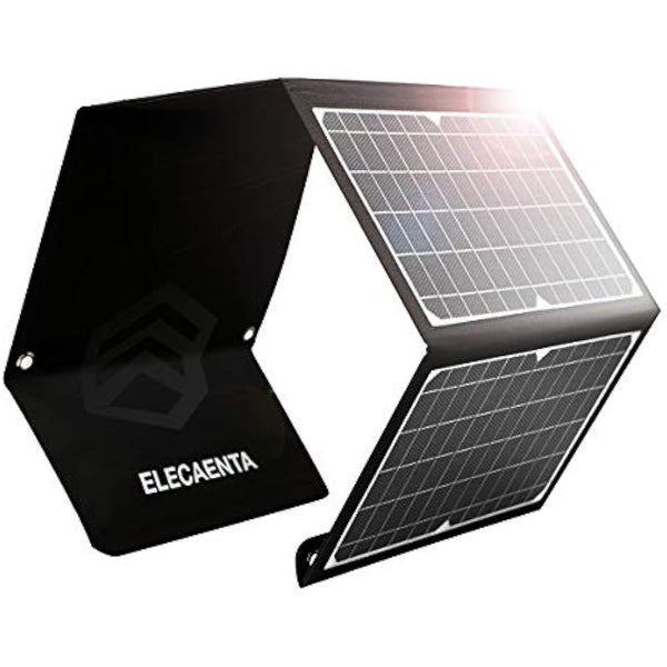 ELECAENTA 30W ETFE Foldable Solar Charger 3 USB Ports USB-C PD18W QC3.0 Zipper Protection Portable Solar Panel IPX5 Waterproof for Cell Phone Smartphone Tablet Powerbank Camera Outdoor Camping Travel